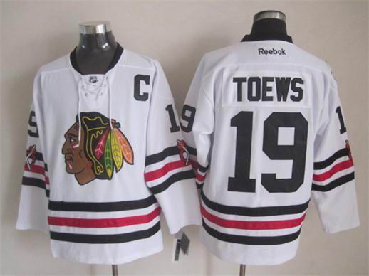 Reebok Chicago Blackhawks Jonathan Toews 19 white Ice Hockey jerseys