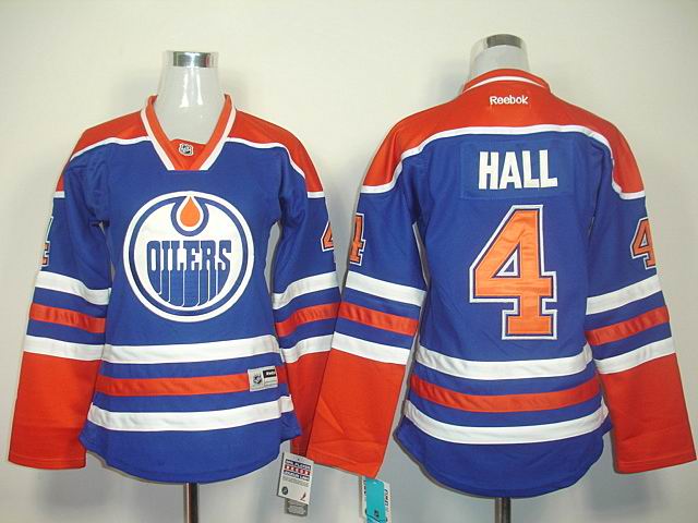 Reebok Edmonton Oilers 4 Hall Blue men nhl ice hockey  jerseys