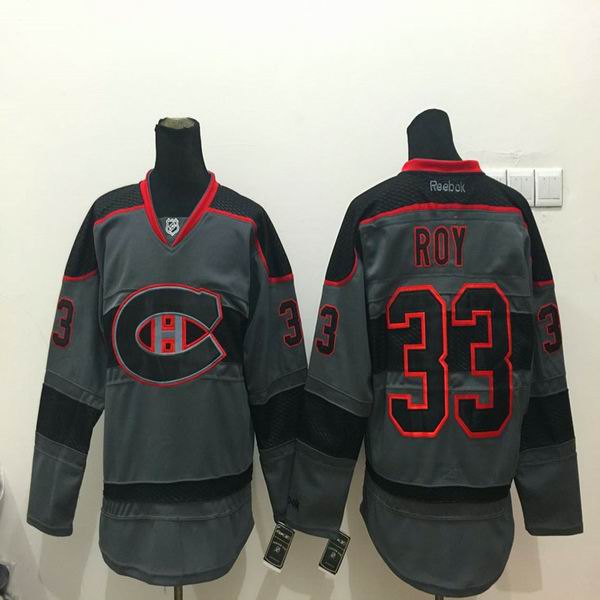 Reebok Montreal Canadiens 33 Patrick Roy gray nhl ice hockey  jerseys