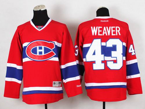 Reebok Montreal Canadiens 43 Mike Weaver red nhl ice hockey  jerseys