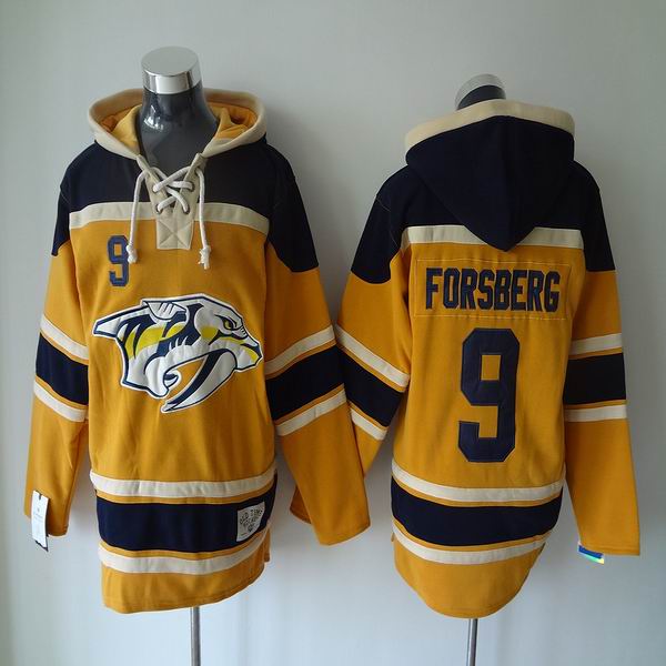 Reebok Nashville Predators #9 Filip Forsberg yellow blue NHL hooded sweatshirt