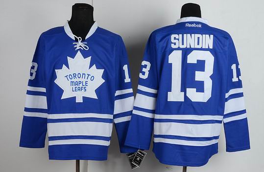 Reebok Toronto Maple Leafs #13 Mats Sundin Blue hockey Jersey