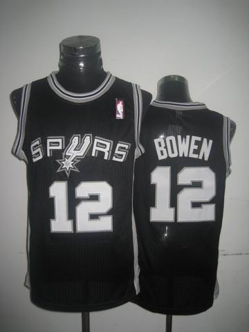 San Antonio Spurs 12 Bruce Bowen Black Throwback Adidas men nba basketball jerseys