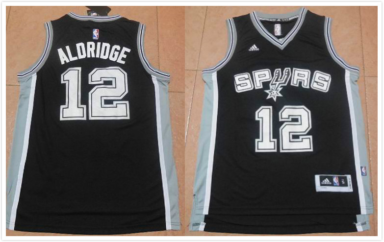 San Antonio Spurs 12 LaMarcus Aldridge black Adidas men nba basketball jerseys