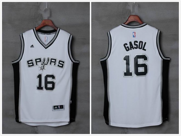 San Antonio Spurs 16 Pau Gasol White Stitched Adidas men nba basketball jerseys