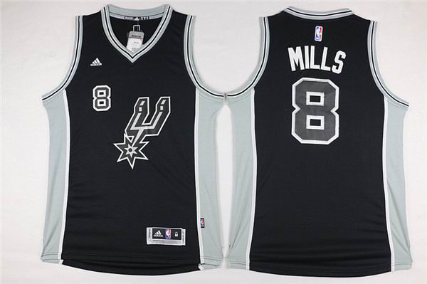 San Antonio Spurs 8 Patrick Mills black  Adidas men nba basketball jerseys