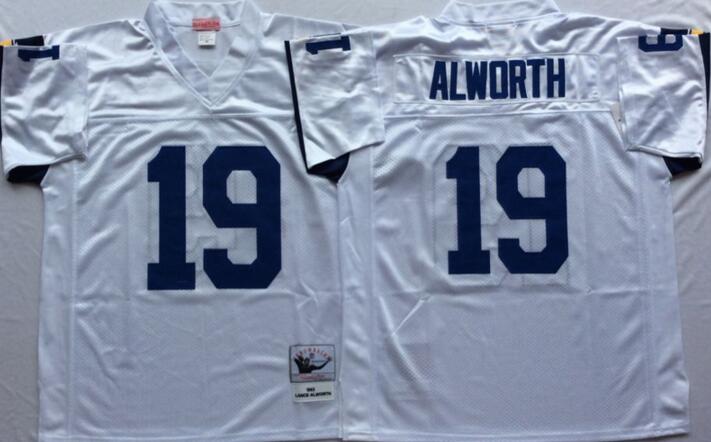 San Diego Chargers Blue 19 Lance Alworth men Throwback White NFL football Jerseys