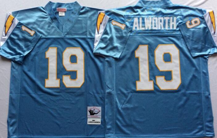 San Diego Chargers Blue 19 Lance Alworth men Throwback blue NFL football Jerseys