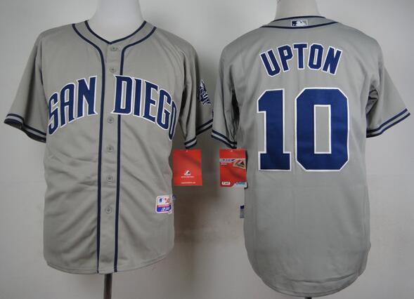 San Diego Padres 10 Justin Upton gray men MLB baseball jersey