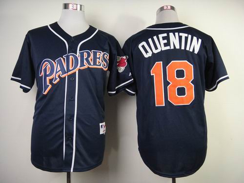 San Diego Padres 18 Authentic Carlos Quentin 1948 blue mlb Jersey