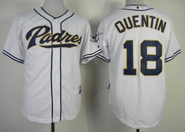 San Diego Padres 18 QUENTIN white baseball MLB jerseys