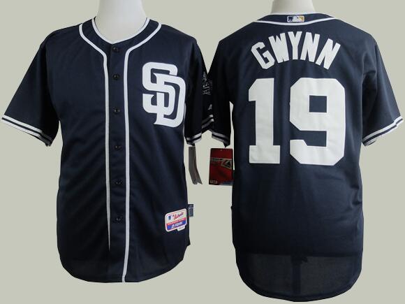 San Diego Padres 19 Tony Gwynn dark blue men MLB baseball jersey