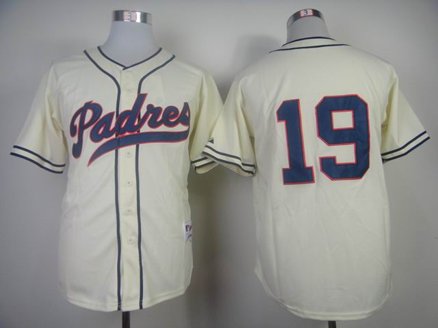 San Diego Padres 19 Tony Gwynn throwback beige mlb jerseys