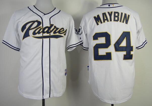 San Diego Padres 24 Cameron Maybin white men baseball MLB jerseys