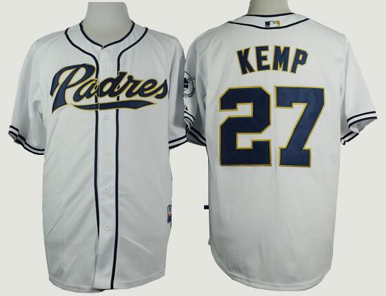 San Diego Padres 27 Matt Kemp white men MLB baseball jersey