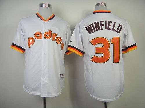 San Diego Padres 31 Dave Winfield White Stripe 1978 Throwback  mlb jersey