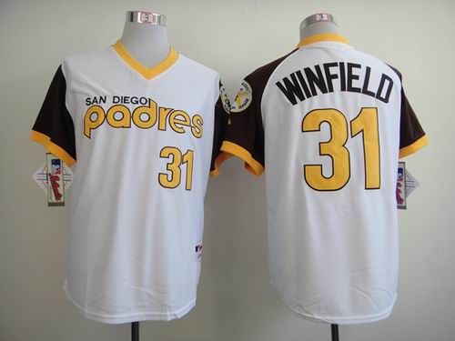 San Diego Padres 31 Dave Winfield White Stripe 1978 Throwback men MLB baseball jersey