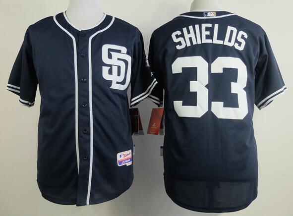 San Diego Padres 33 James Shields Dark Blue men MLB baseball jersey