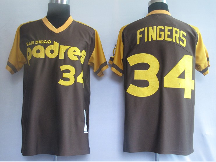 San Diego Padres 34# Fingers Coffee MLB jersey