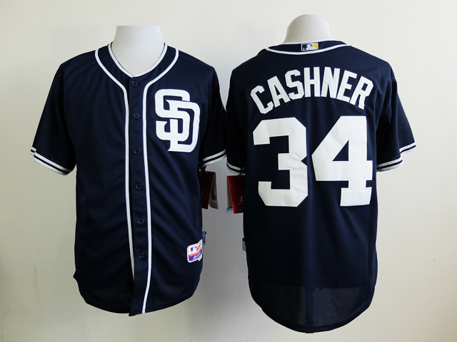 San Diego Padres 34 Andrew Cashner Dark Blue men MLB baseball jersey