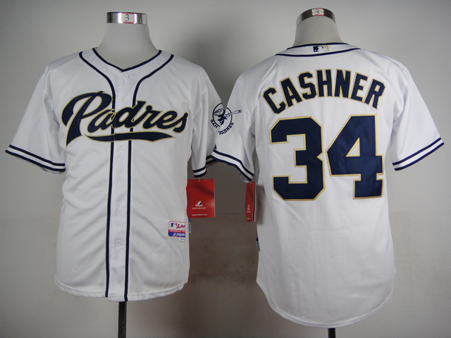 San Diego Padres 34 Andrew Cashner white mlb Jerseys