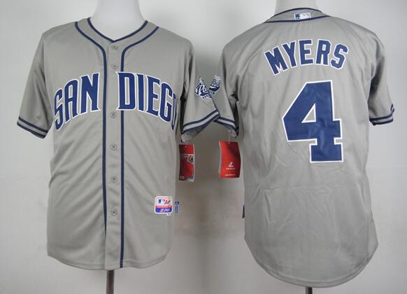 San Diego Padres 4 Wil Myers gray men MLB baseball jersey