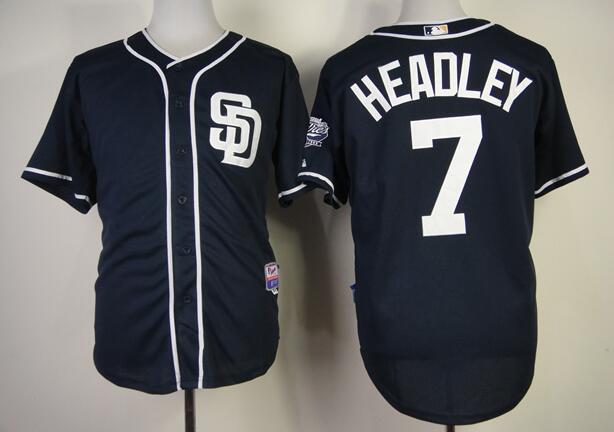 San Diego Padres 7 Authentic Chase Headley 1948 blue mlb Jersey