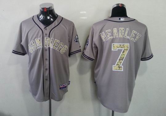 San Diego Padres HEADLEY 7 gray mlb Jerseys