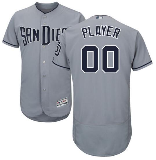 San Diego Padres Majestic Gray Road Flex Base Authentic Collection Custom Jersey