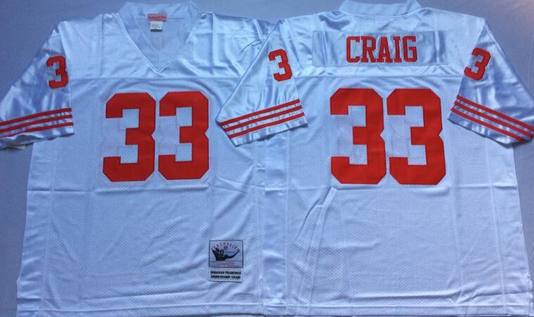 San Francisco 49ers 33 Roger Craig white men throwback nfl football jerseys