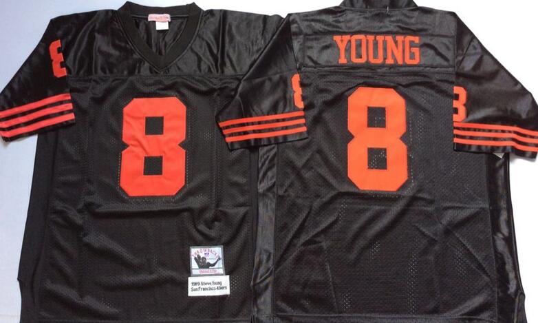 San Francisco 49ers 8 Steve Young black men throwback nfl football jerseys