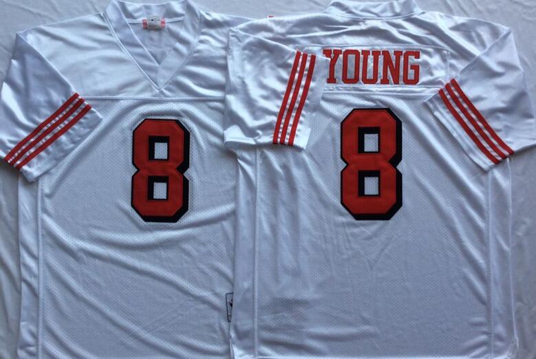 San Francisco 49ers 8 Steve Young white men throwback nfl football jerseys