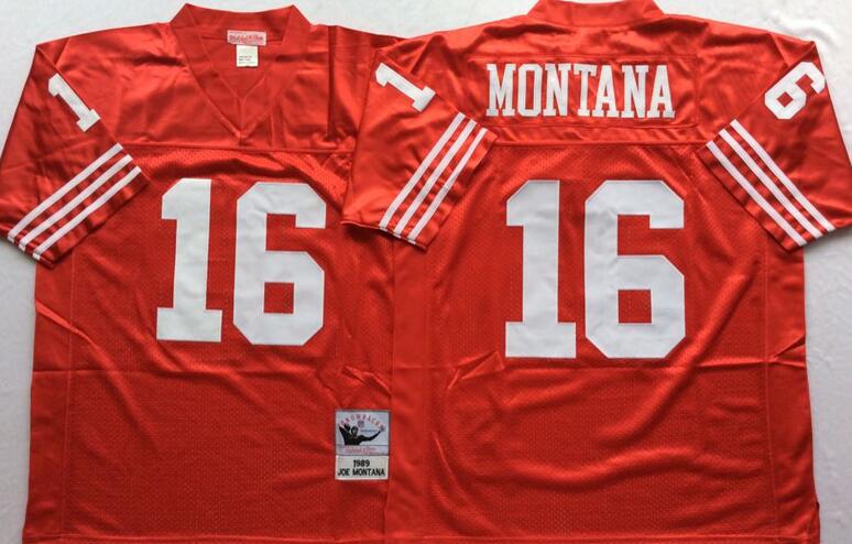 San Francisco 49ers Joe Montana 16 Throwback red men nfl football jerseys