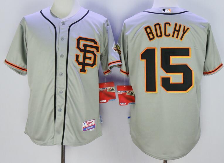 San Francisco Giants 15 Bruce Bochy grey men baseball MLB Jersey