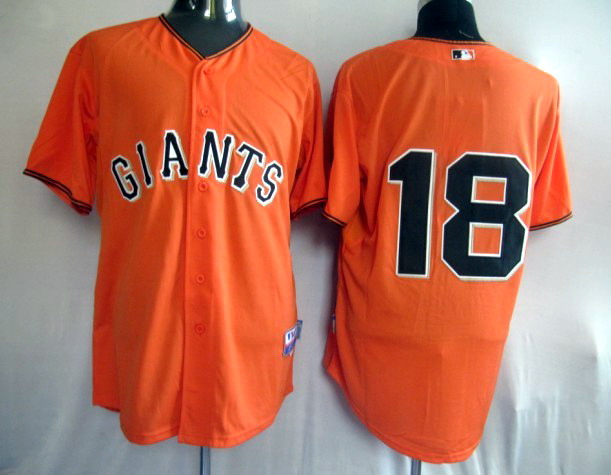 San Francisco Giants 18 Matt Cain Orange MLB Jersey