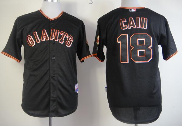 San Francisco Giants 18 Matt Cain black men baseball MLB Jerseys