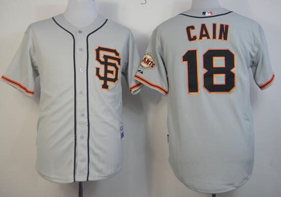 San Francisco Giants 18 Matt Cain grey men baseball MLB Jerseys