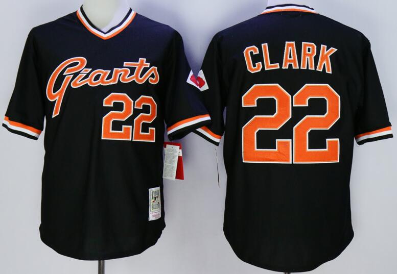 San Francisco Giants 22 Will Clark black men baseball MLB Jerseys