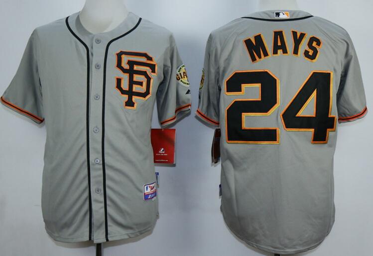 San Francisco Giants 24 Willie Mays gray men baseball MLB Jersey