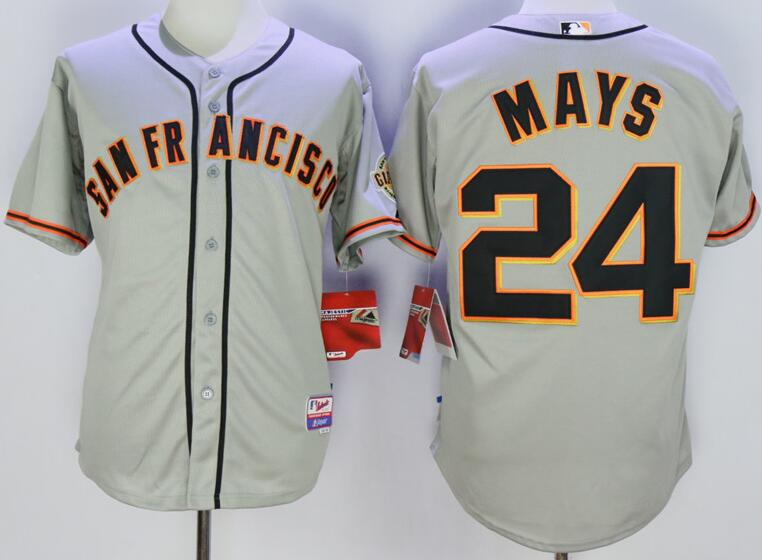 San Francisco Giants 24 Willie Mays gray men baseball MLB Jerseys