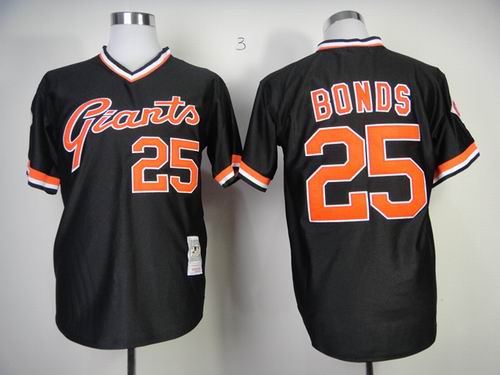 San Francisco Giants 25 Barry Bonds black throwback mlb jersey