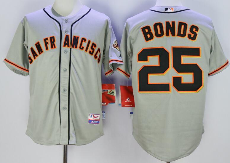 San Francisco Giants 25 Barry Bonds grey men baseball mlb jersey