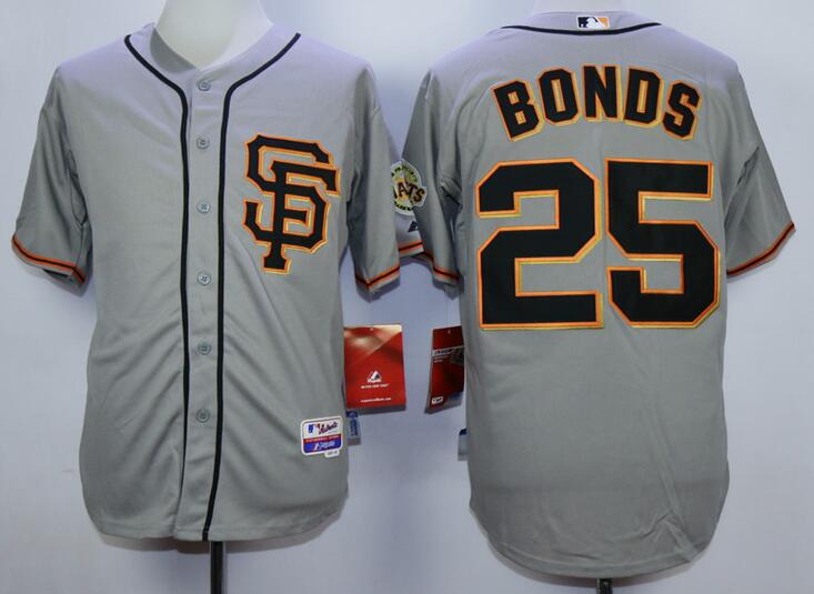 San Francisco Giants 25 Barry Bonds grey men baseball mlb jerseys