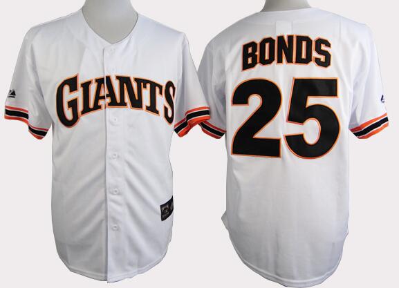 San Francisco Giants 25 Barry Bonds white men baseball mlb jersey