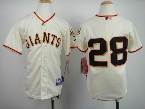 San Francisco Giants 28# Posey beige kid MLB Jersey