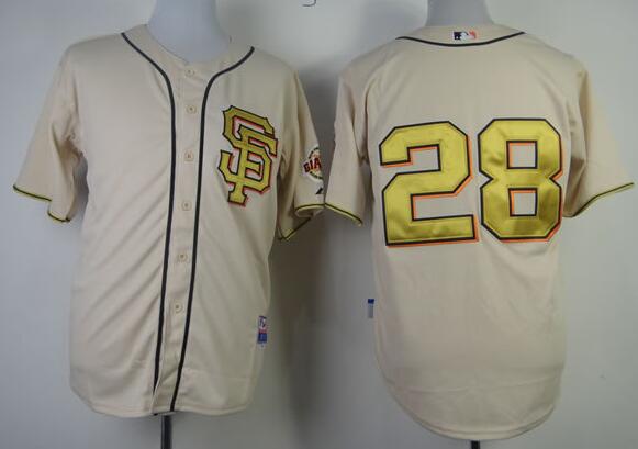 San Francisco Giants 28 Buster Posey A uthentic  gold mlb jerseys