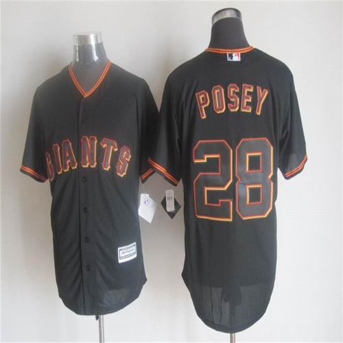 San Francisco Giants 28 Buster Posey black MLB baseball Jersey