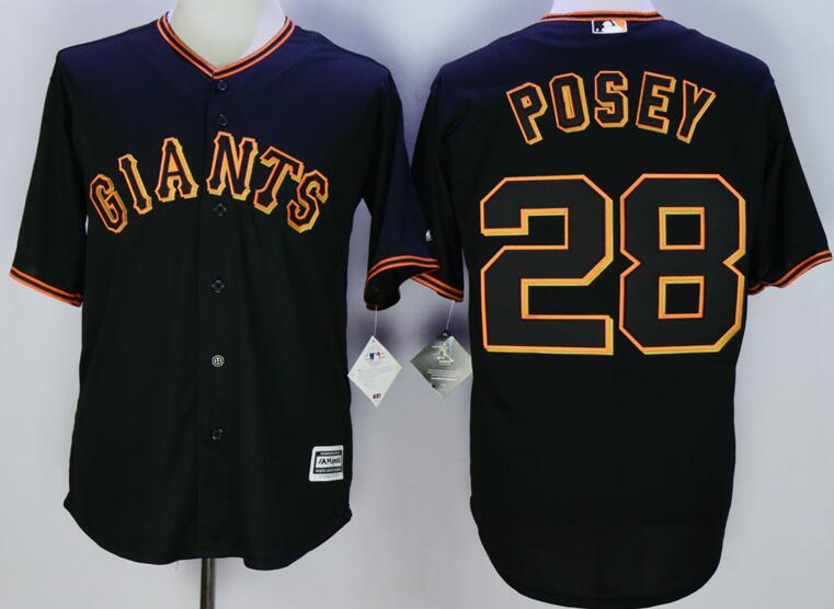 San Francisco Giants 28 Buster Posey black men MLB baseball Jersey