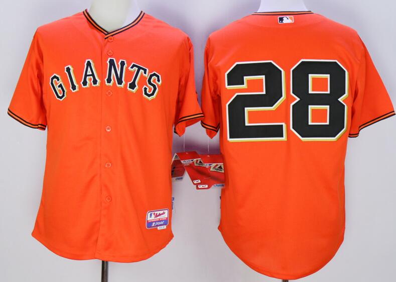 San Francisco Giants 28 Buster Posey orange men MLB baseball Jersey