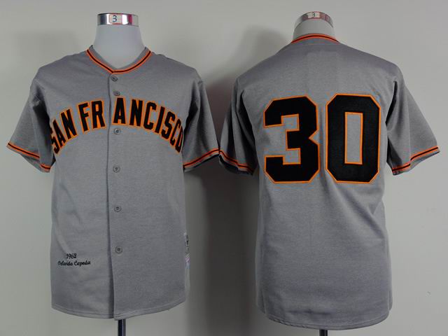 San Francisco Giants 30 1962 Orlando Cepeda Grey MLB Jersey